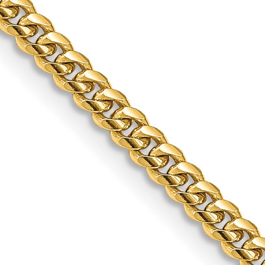 14K Solid Miami Cuban Link with Lobster Clasp Bracelet