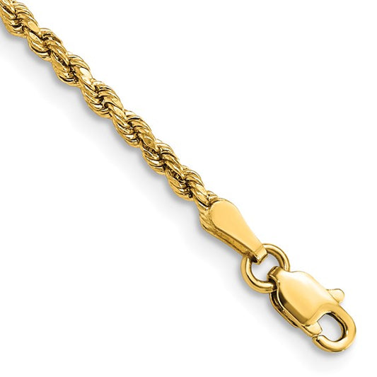 10k 2.25mm Semi-solid D/C Rope Chain