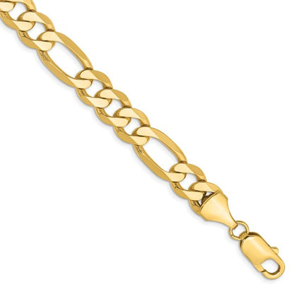 10K 8.75mm Flat Figaro Chain