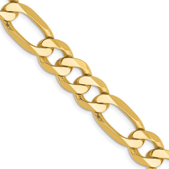 10K 8.75mm Flat Figaro Chain