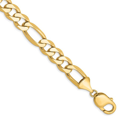 10K 10mm Flat Figaro Chain