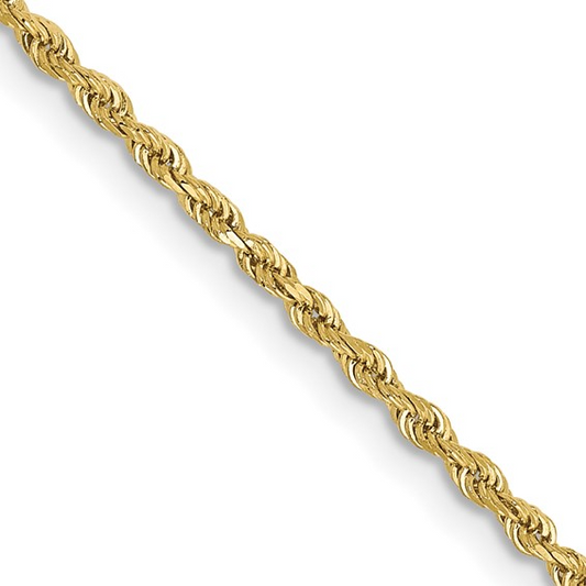 10k 16'' to 30''  Diamond-cut Rope Chain