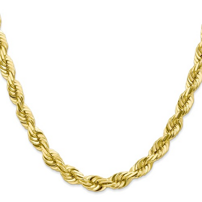 14K 22 inch Diamond-cut Rope with Lobster Clasp Chain / sku 012L