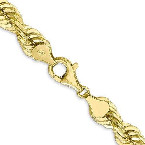 10k 7mm Diamond-cut Rope Chain