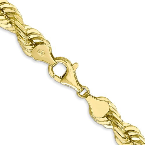 14K 22 inch Diamond-cut Rope with Lobster Clasp Chain / sku 012L