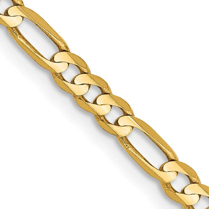 10k 3mm Concave Figaro Chain