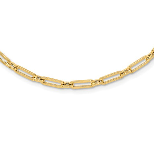 Leslie's 10K Polished Flat Oval Link Necklace