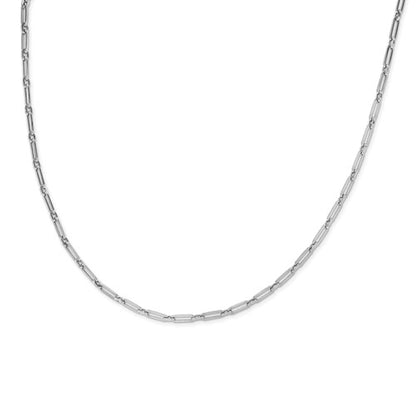 Leslie's 10K White Gold Polished Flat Oval Link Necklace