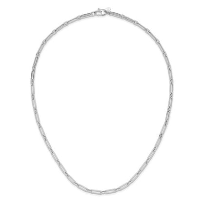 Leslie's 10K White Gold Polished Flat Oval Link Necklace