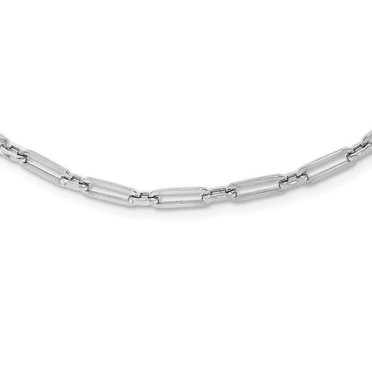 Leslie's 10K White Gold Polished Flat Oval Link Necklace