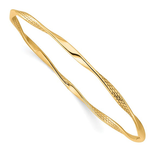 Leslie's 10K Polished Textured Twisted Bangle