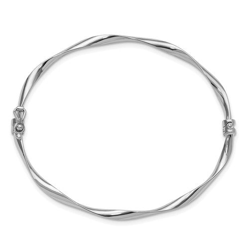 Leslie's 10K White Gold Polished Hinged Bangle