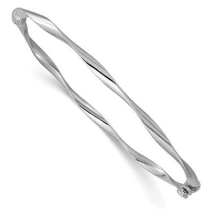 Leslie's 10K White Gold Polished Hinged Bangle