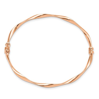 Leslie's 10K Rose Gold Polished Twisted Hinged Bangle