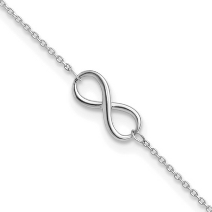 Leslie's 10K White Gold Polished Infinity with 1in ext. Anklet