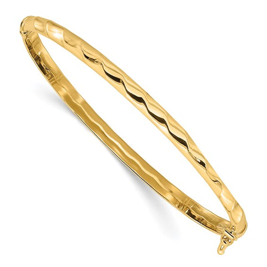 Leslie's 10K Polished Twisted Hinged Bangle