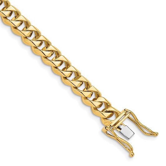 10k 7mm Hand-polished Traditional Link Bracelet