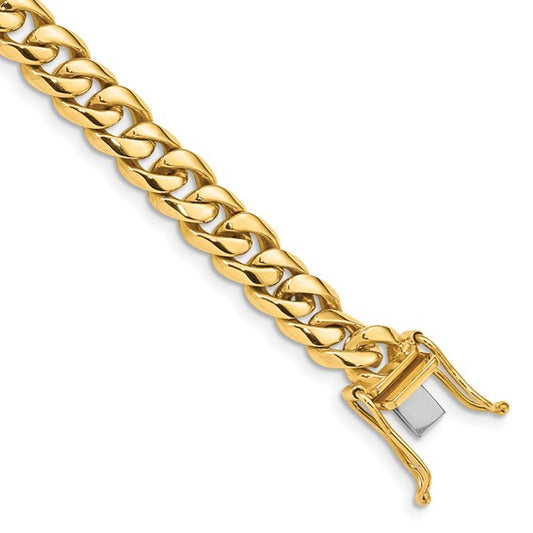 10k 7.25mm Hand-polished Rounded Curb Link Bracelet