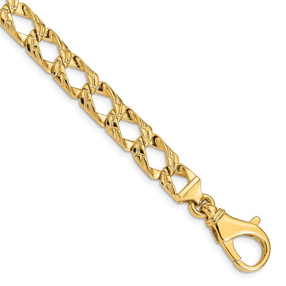 10k 8.6mm Hand Polished Fancy Link Chain