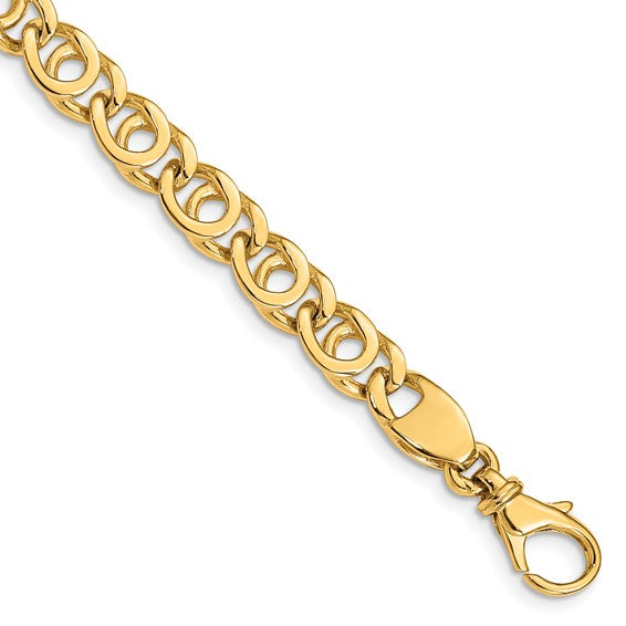 10k 7mm Hand Polished Fancy Link Chain