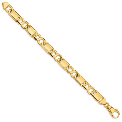 10k 10.4mm Hand-polished Fancy Link Bracelet
