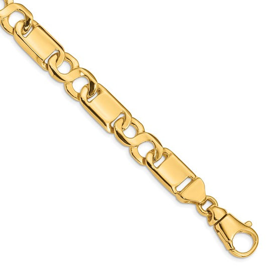 10k 10.4mm Hand-polished Fancy Link Chain