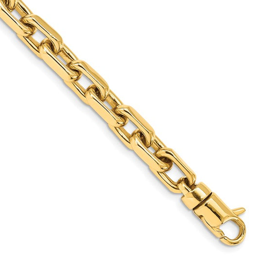 10k 7mm Hand-polished Fancy Link Bracelet
