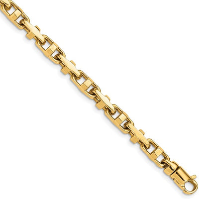 10k 5mm Hand-polished Fancy Link Bracelet