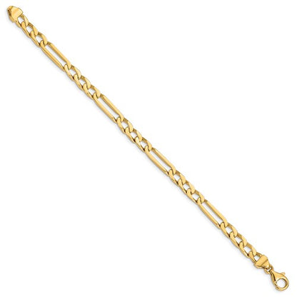 10k 5mm Hand-polished Figaro Link Bracelet