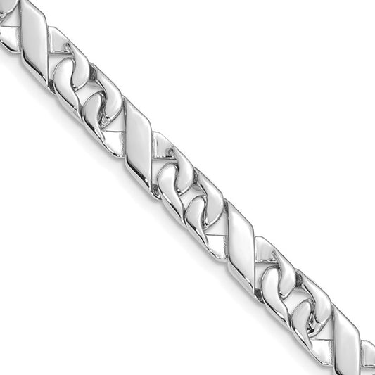 10k White Gold 6.7mm Hand-Polished Fancy Link Chain
