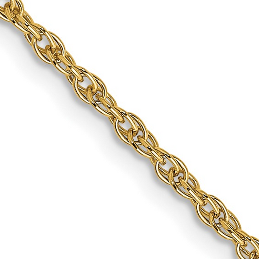 14K 24 inch Carded 1.55mm Cable Rope with Spring Ring Clasp Chain / SKU 11RY-24