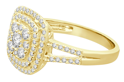 10K YELLOW GOLD 1.25 CARAT WOMENS REAL DIAMOND BRIDAL WEDDING ENGAGEMENT RING
