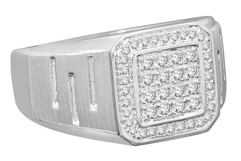 10K SOLID WHITE GOLD .51 CARAT REAL DIAMOND ENGAGEMENT RING WEDDING PINKY BAND