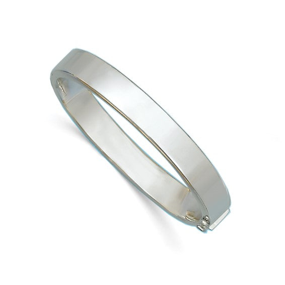 Herco 14K White Gold Flat 10.5mm Hinged Bangle