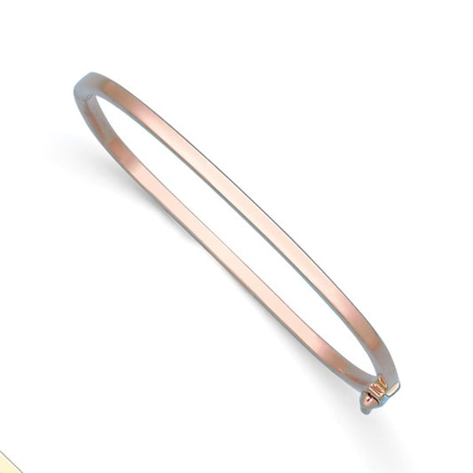 Herco 14K Rose Gold Square 2.7mm Hinged Bangle