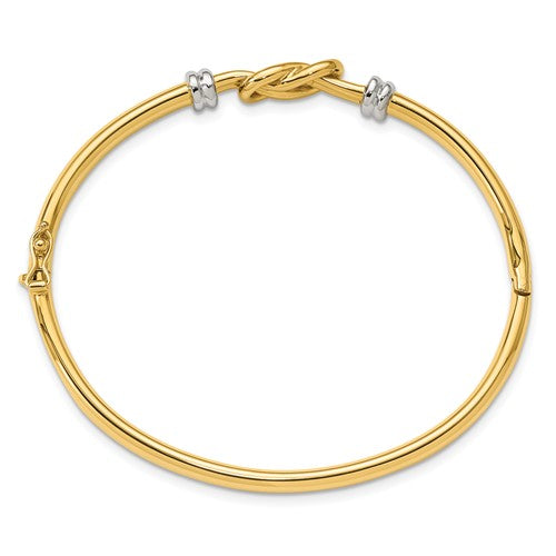 Herco 14K Two-Tone Gold Knot Hinged Bangle