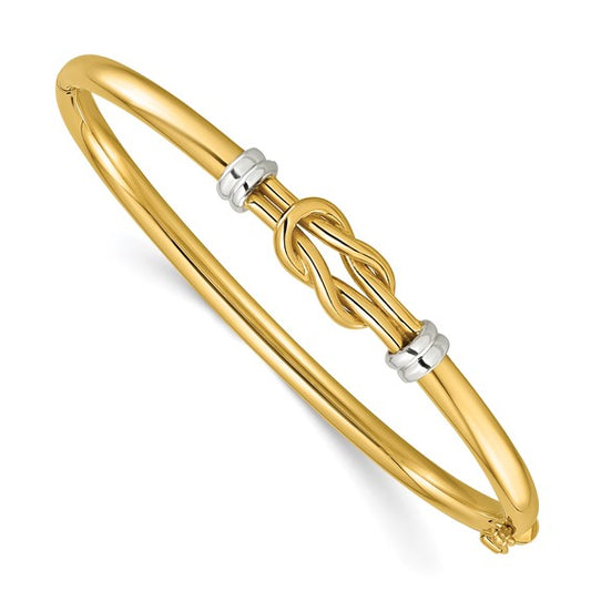 Herco 14K Two-Tone Gold Knot Hinged Bangle