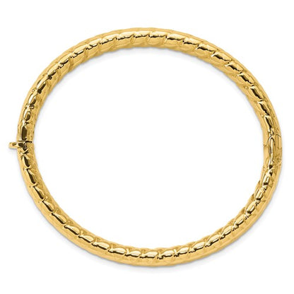 Herco 14K Textured 7.8mm Bangle