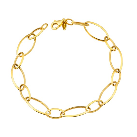 Herco 14K Gold Light Mixed Oval Links