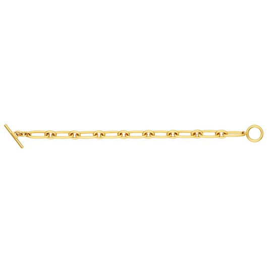 Herco 14K Gold Mixed Link With Toggle