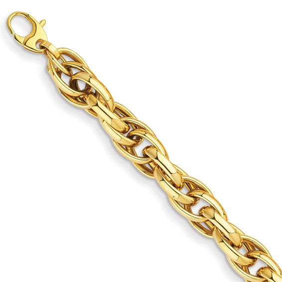 Herco 14K Gold Shiny Mixed Links 8 in