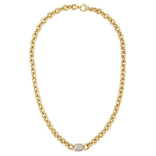 HERCO Gold Oval Links with Diamond