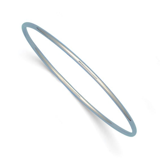 Herco 14K White Gold 2mm Slip-on Bangle