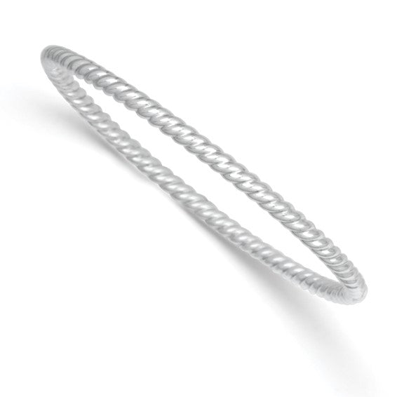 Herco 14K White Gold Rope 3.6mm Slip-on Bangle