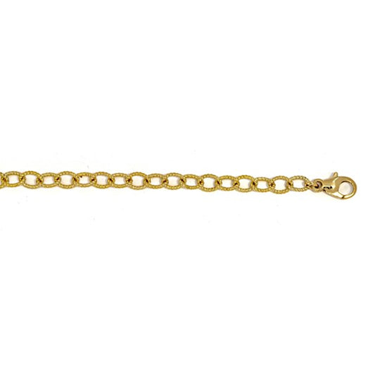 Herco 14K 6mm Solid Textured Oval Link 30 inch Chain