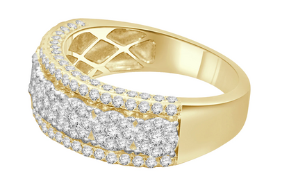 10K YELLOW GOLD 2 CARAT MENS REAL DIAMOND ENGAGEMENT WEDDING PINKY RING BAND