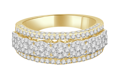 10K YELLOW GOLD 2 CARAT MENS REAL DIAMOND ENGAGEMENT WEDDING PINKY RING BAND