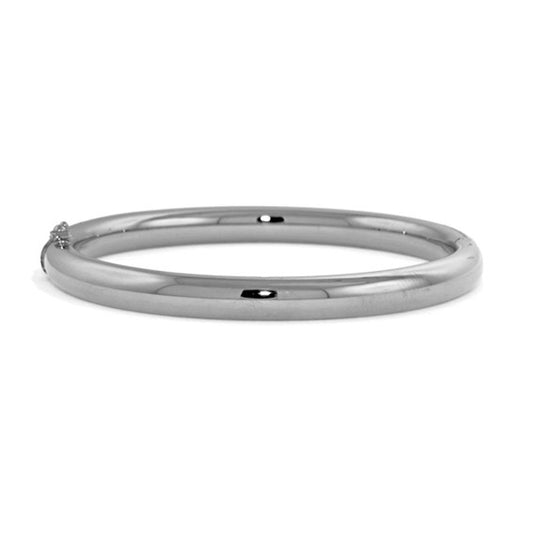 Herco 18K White Gold Polished 6.3mm Bangle