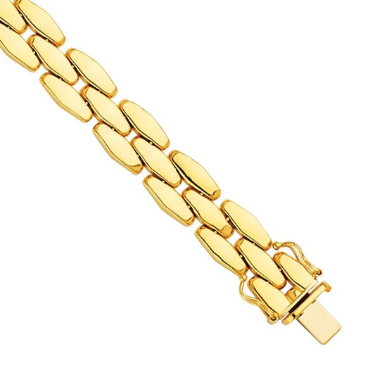 Herco 18K Gold 3-Row Links 10.7mm