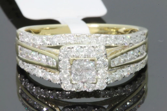 10K YELLOW GOLD 1.10 CARAT WOMEN PRINCESS DIAMOND ENGAGEMENT RING WEDDING BRIDAL / SKU RG26340-YG